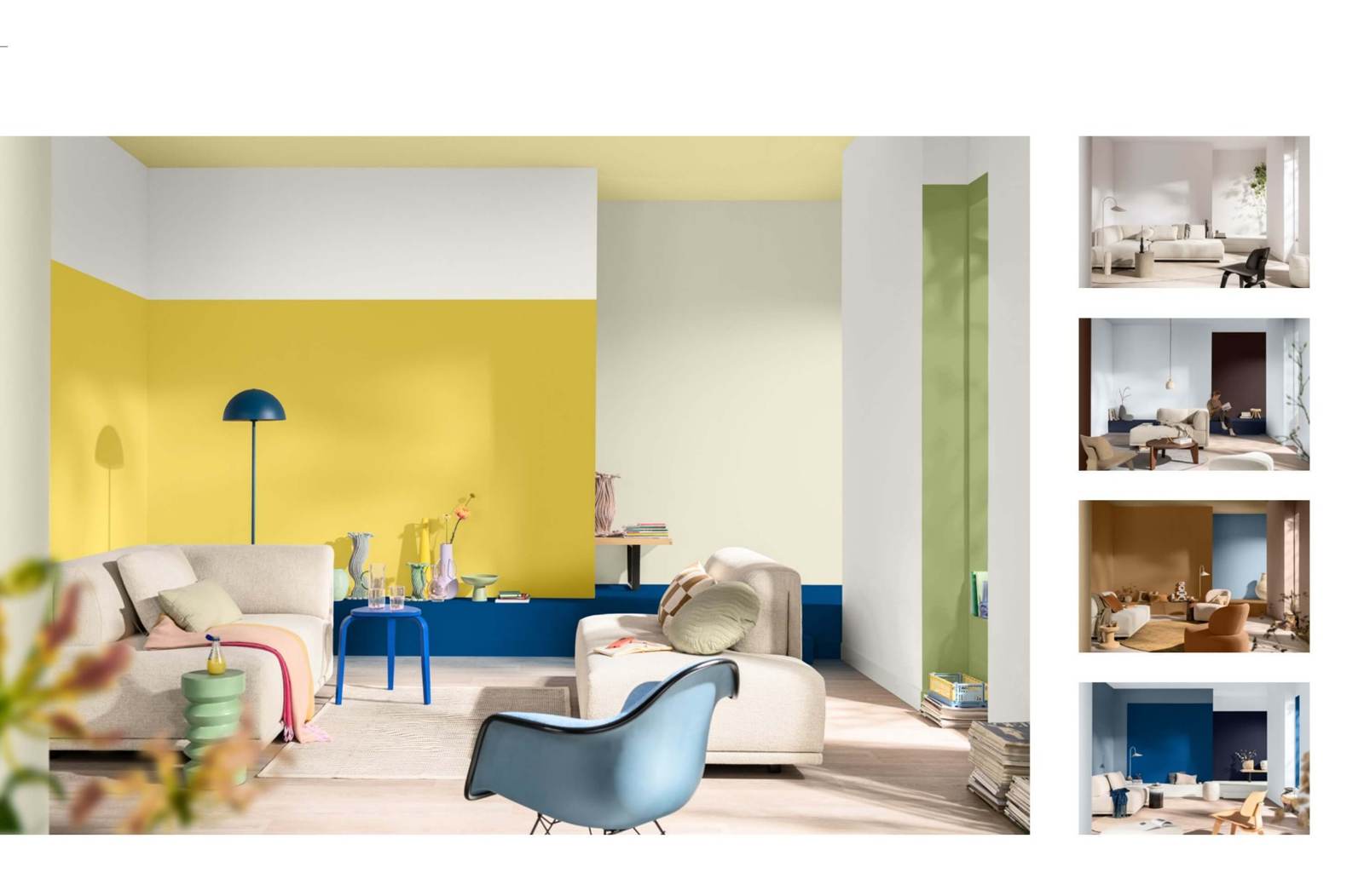 akcent farby roka v obývačke